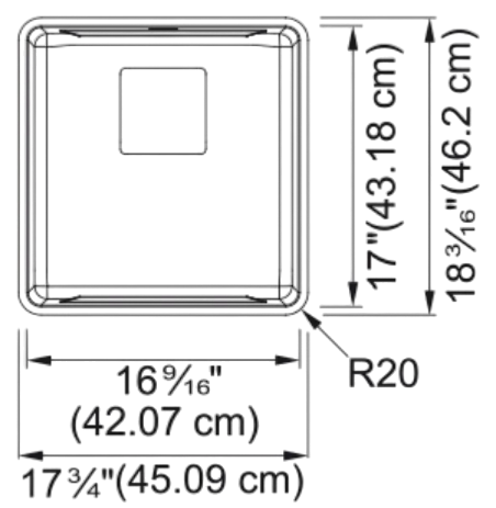 Évier Pescara - 17 3/4''L x 18 3/16''P