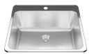 Steel Queen sink - 25 1⁄4"L x 22"W - QSLA2225